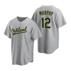 Oakland Athletics #12 Sean Murphy Grey AmberGomez Cool Base Stitched Jersey