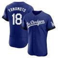 Los Angeles Dodgers #18 Yoshinobu Yamamoto Player Royal AmberGomez City Connect Elite Home Stitched Jerseys