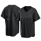Los Angeles Dodgers #50 Mookie Betts Player Black AmberGomez Pitch Fashion T-shirt Stitched Jerseys