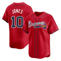 Atlanta Braves #10 Chipper Jones Player Red AmberGomez Limited Home Game Stitched Jerseys