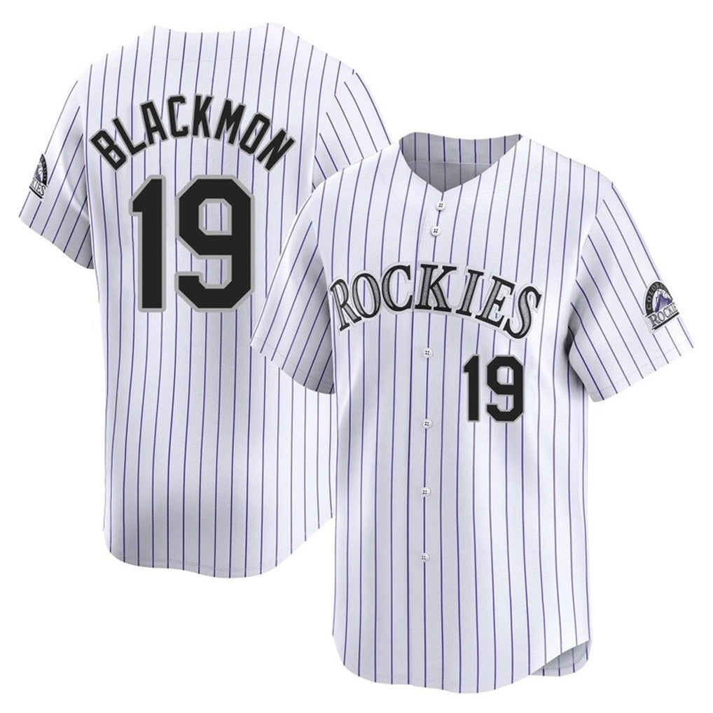 Colorado Rockies #19 Charlie Blackmon Player White AmberGomez Limited Home Stitched Jerseys
