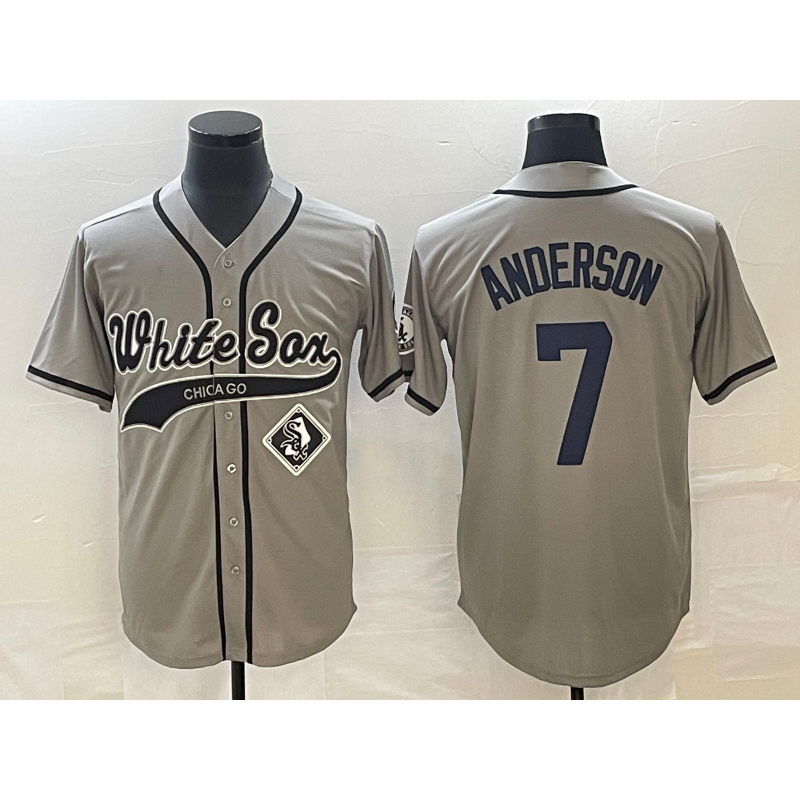 Chicago White Sox #7 Tim Anderson Grey AmberGomez Cool Base Stitched Jersey