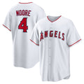 Los Angeles Angels #4 Christian Moore White AmberGomez Home Replica Jersey