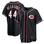 Cincinnati Reds #44 Elly De La Cruz Player Black AmberGomez Fashion Out Home Game Stitched Jerseys
