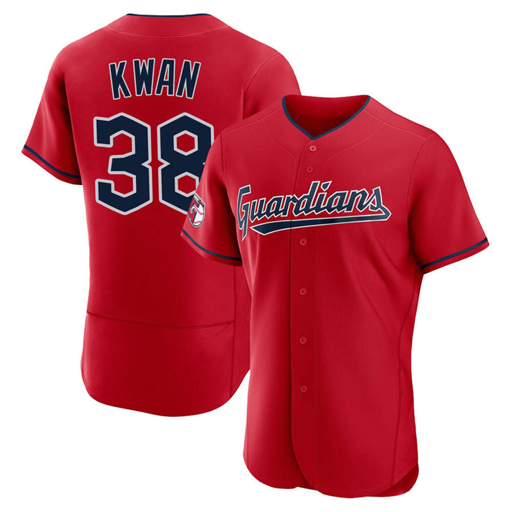 Cleveland Guardians #38 Steven Kwan Player Red AmberGomez Limited Elite Home Stitched Jerseys