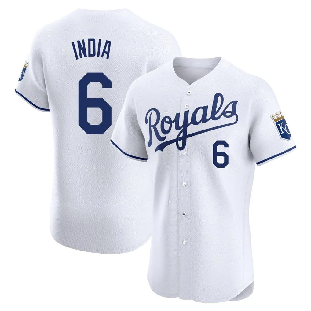 Kansas City Royals #6 Jonathan India Player White AmberGomez Alt Limited Elite Home Stitched Jerseys