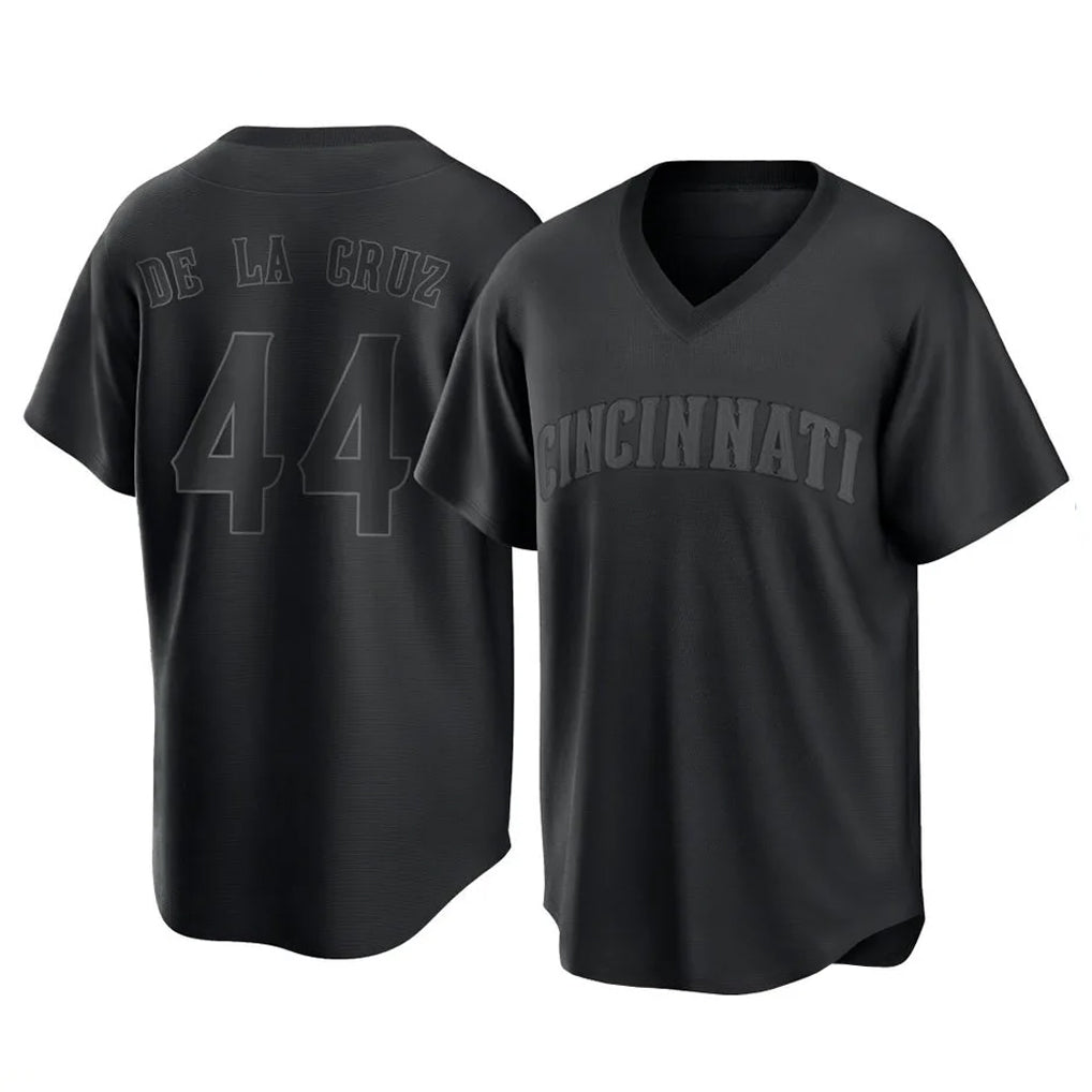 Cincinnati Reds #44 Elly De La Cruz Player Black AmberGomez T-shirt Game Home Stitched Jerseys