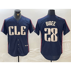 Cleveland Guardians #28 Tanner Bibee Navy AmberGomez 2024 City Connect Limited Stitched Jersey