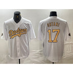 Los Angeles Dodgers #17 Shohei Ohtani White AmberGomez 2022 All Star Stitched Cool Base Jersey