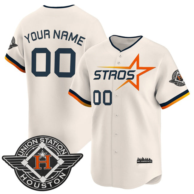 Custom Houston Astros Active Player Cream AmberGomez 2025 City Connect Limited Stitched Jersey