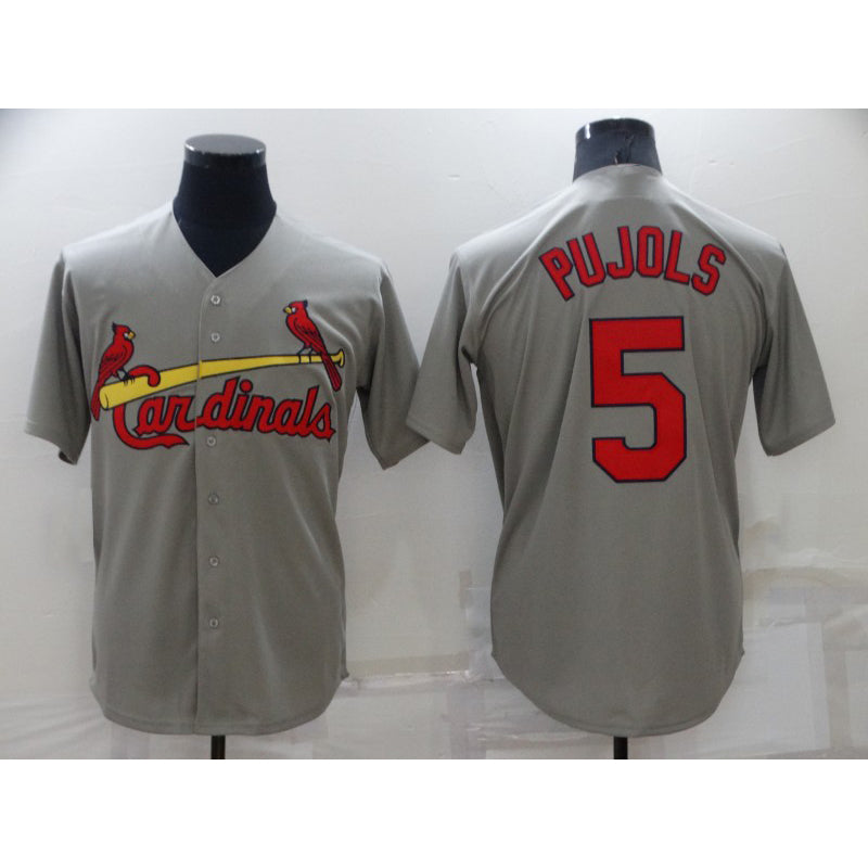St. Louis Cardinals #5 Albert Pujols Grey AmberGomez Stitched Cool Base Jersey