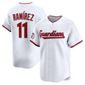 Cleveland Guardians #11 Jos¨¦ Ram¨ªrez White AmberGomez Home Limited Player Jersey