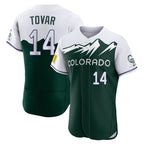 Colorado Rockies #14 Ezequiel Tovar Player Green AmberGomez City Connect Limited Elite Home Stitched Jerseys
