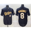 Los Angeles Dodgers #8 Enrique Hernandez Black Gold AmberGomez Limited Stitched Jersey