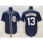 San Diego Padres #13 Manny Machado Navy AmberGomez Cool Base Stitched Jersey
