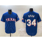 Texas Rangers #34 Nolan Ryan Royal AmberGomez Cool Base Stitched Jersey