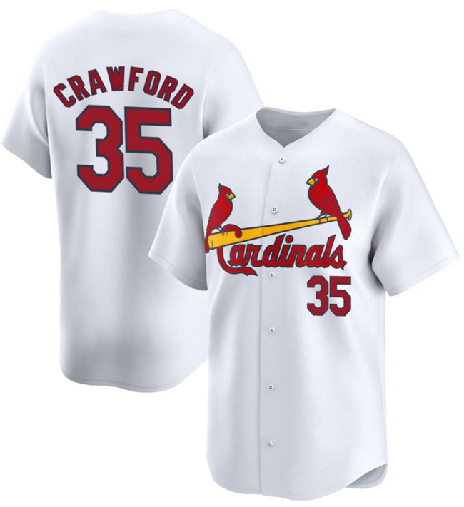 St. Louis Cardinals #35 Brandon Crawford White AmberGomez Home Limited Stitched Jersey
