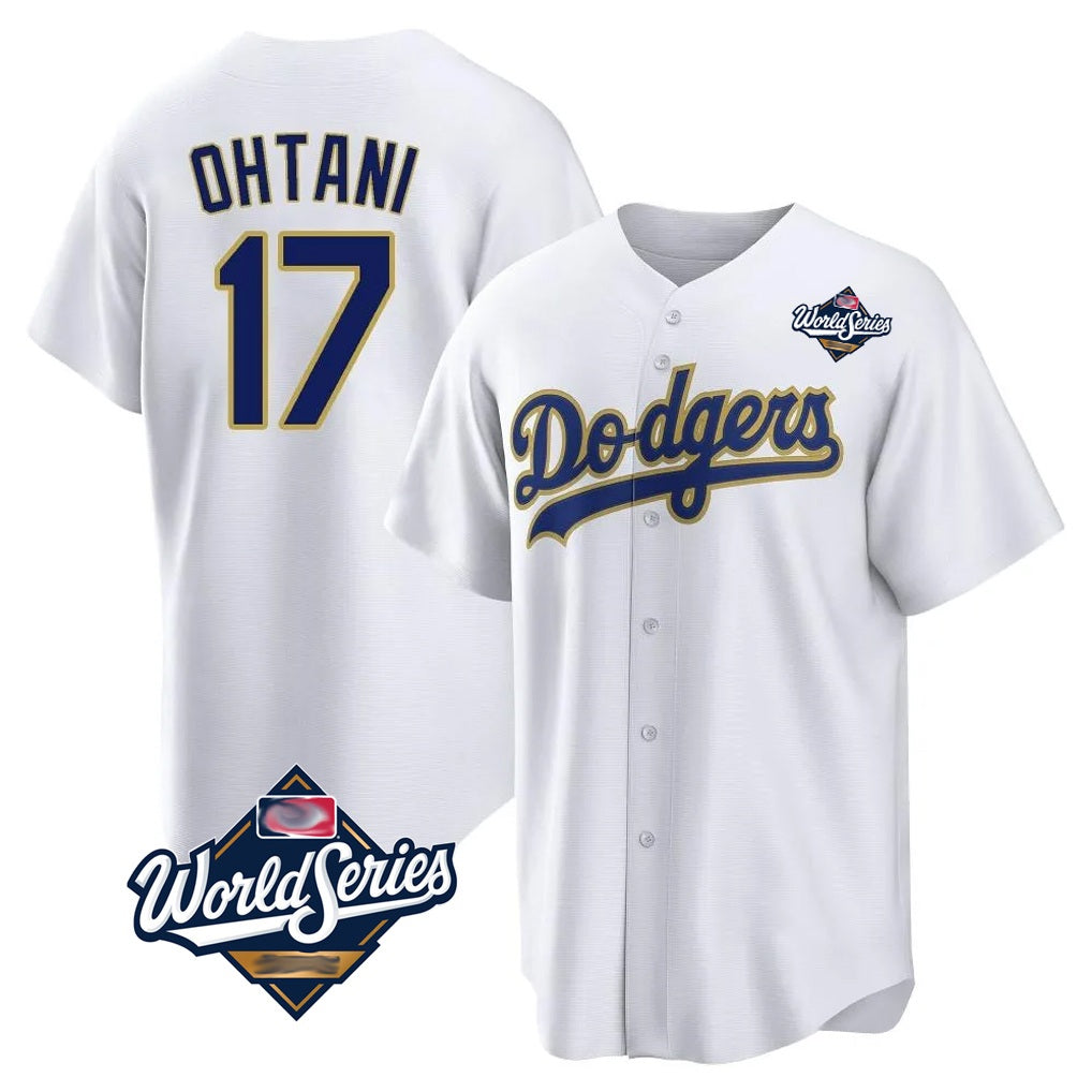 Los Angeles Dodgers #17 Shohei Ohtani Player Gold White AmberGomez World Series 2026 Collection Stadium Game Stitched Jerseys