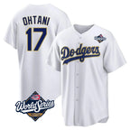 Los Angeles Dodgers #17 Shohei Ohtani Player Gold White AmberGomez World Series 2026 Collection Stadium Game Stitched Jerseys