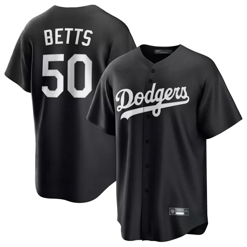 Los Angeles Dodgers #50 Mookie Betts Player Black AmberGomez Carbon Limited Game Stitched Jerseys