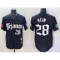 Texas Rangers #28 Jonah Heim Black AmberGomez Gothic Mexico 2025 Vapor Premier Limited Stitched Jersey