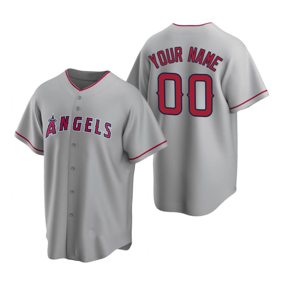 Custom Los Angeles Angels Gray AmberGomez Stitched Cool Base Road Jersey
