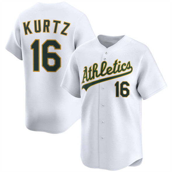 Oakland Athletics #16 Nick Kurtz White AmberGomez 2024 Home Limited Stitched Jersey
