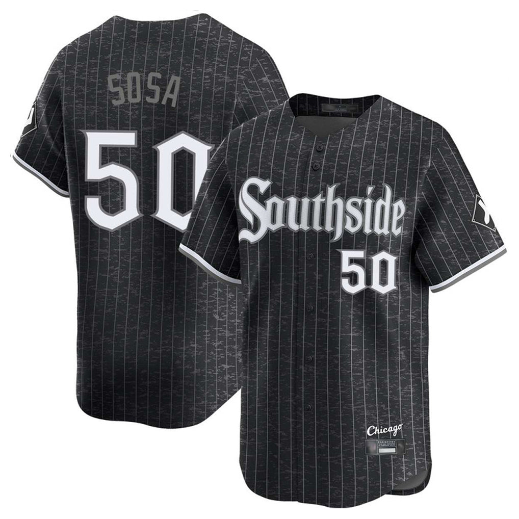 Chicago White Sox #50 Lenyn Sosa Player Black AmberGomez City Connect Limited Home Stitched Jerseys