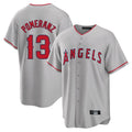 Los Angeles Angels #13 Drew Pomeranz Player Gray AmberGomez Home Game Stitched Jerseys