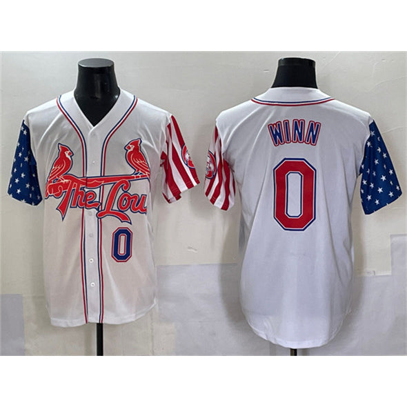 St. Louis Cardinals #0 Masyn Winn White AmberGomez Independence Day Vapor Premier Limited Stitched Jersey