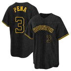 Houston Astros #3 Jeremy Pena Player Black AmberGomez Snake Skin City Home Game Stitched Jerseys