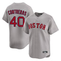 Boston Red Sox #40 Willson Contreras Player Gray AmberGomez Road Limited Home Game Stitched Jerseys1