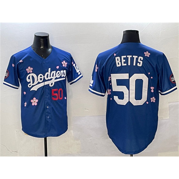 Los Angeles Dodgers #50 Mookie Betts Royal AmberGomez 2025 Tokyo Series Limited Stitched Jersey