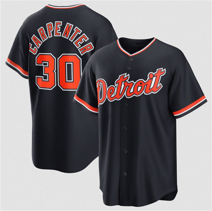 Detroit Tigers #30 Kerry Carpenter Navy AmberGomez Alternate Stitched Jersey
