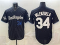 Los Angeles Dodgers #34 Fernando Valenzuela Black AmberGomez 2025 World Series Champions Patch 'Gothic Edition' Vapor Premier Limited Stitched Jersey