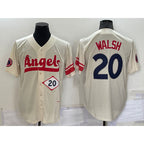 Los Angeles Angels #20 Jared Walsh Number Cream AmberGomez 2022 City Connect Cool Base Stitched Jersey