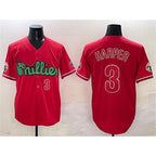 Philadelphia Phillies #3 Bryce Harper Red AmberGomez Phanatic Limited Stitched Jersey