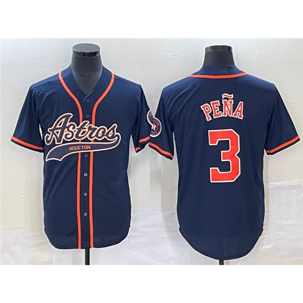 Houston Astros #3 Jeremy Pena Navy AmberGomez Cool Base Stitched Jersey