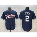 New York Yankees #2 Derek Jeter Navy AmberGomez Cool Base Stitched Jersey