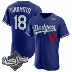Los Angeles Dodgers #18 Yoshinobu Yamamoto Royal AmberGomez 2025 World Series Limited Stitched Jersey