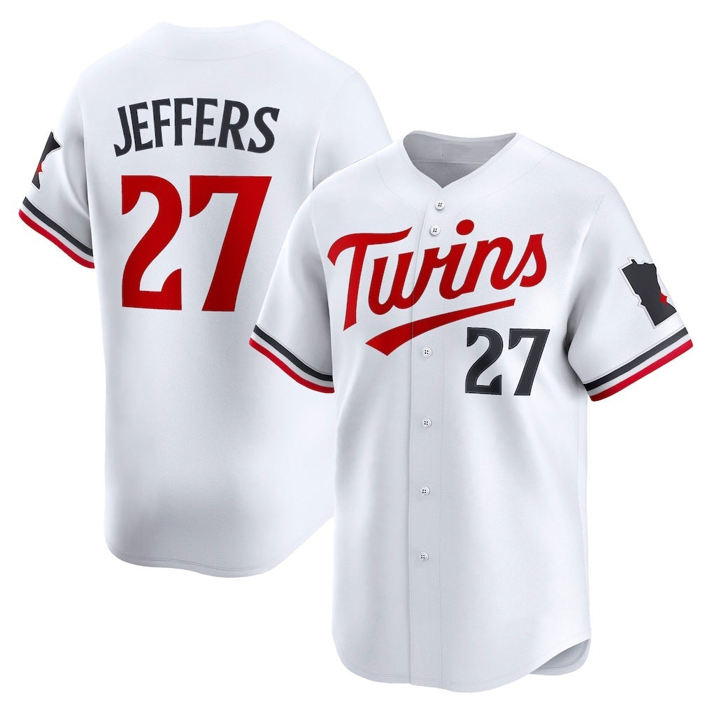 Minnesota Twins #27 Ryan Jeffers White AmberGomez Home Limited Player Jersey