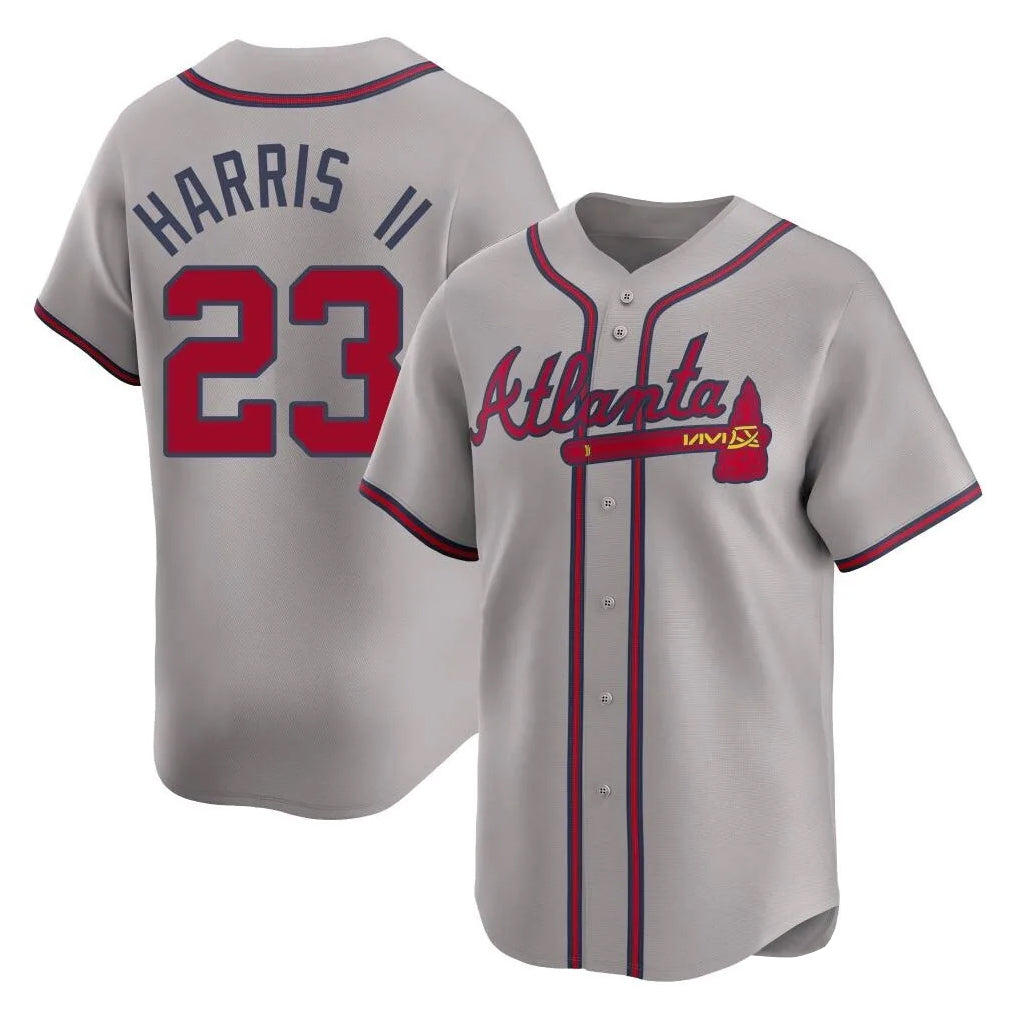 Atlanta Braves #23 Michael Harris II Player Gray AmberGomez Limited Home Game Stitched Jerseys