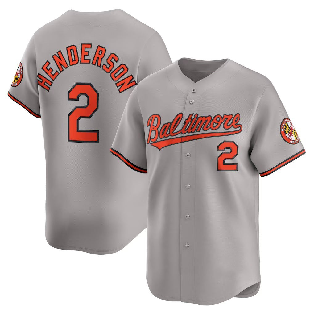 Baltimore Orioles #2 Gunnar Henderson Gray AmberGomez Road Limited Player Jersey