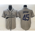 Chicago White Sox #45 Michael Jordan Grey AmberGomez Cool Base Stitched Jersey