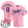 Los Angeles Dodgers #8 Enrique Hernandez Pink AmberGomez 2025 Hello Kitty Vapor Limited Stitched Jersey