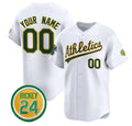Custom Oakland Athletics Active Player White AmberGomez Rickey Henderson Patch Vapor Premier Limited Stitched Jersey