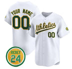 Custom Oakland Athletics Active Player White AmberGomez Rickey Henderson Patch Vapor Premier Limited Stitched Jersey