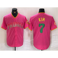 San Diego Padres #7 Ha-Seong Kim Pink AmberGomez Cool Base Stitched Jersey