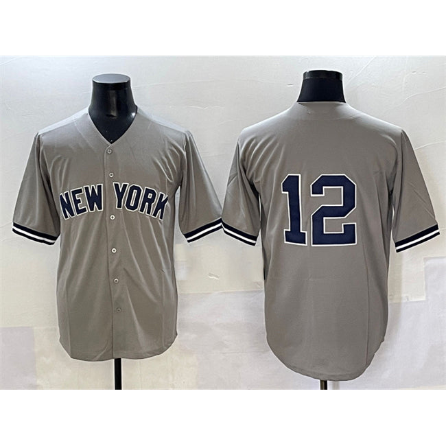 New York Yankees #12 Trent Grisham Grey AmberGomez Cool Base Stitched Jersey