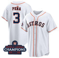 Houston Astros #3 Jeremy Pena White AmberGomez 2022 World Series Champions Cool Base Stitched Jersey